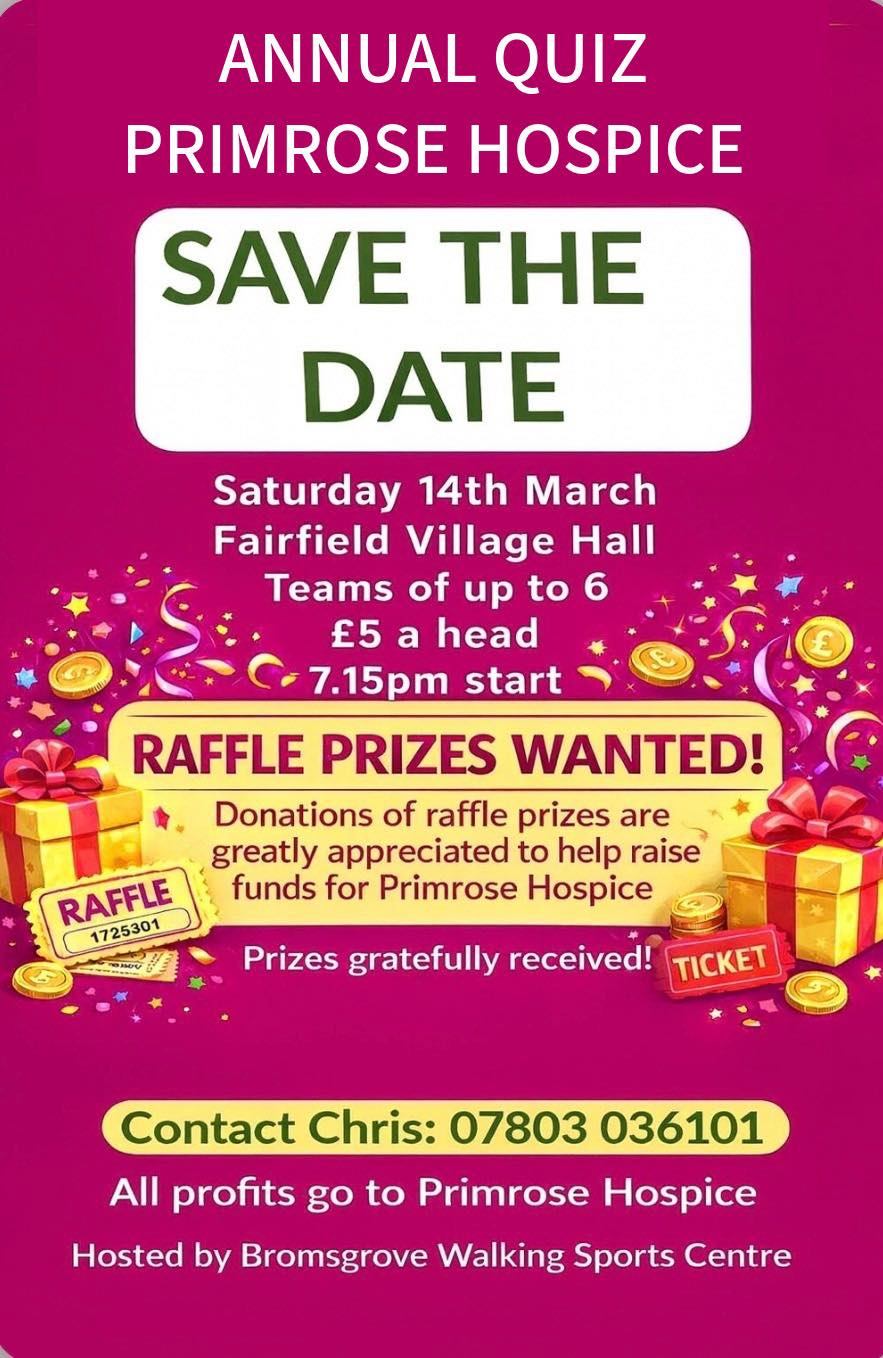 Primrose Hospice quiz and Raffle