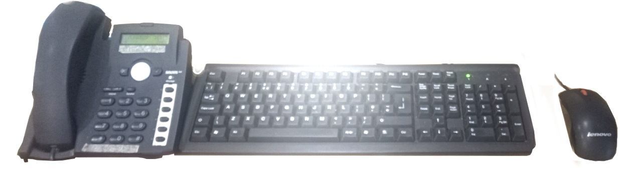 Image of an office workstation with a bright light down the centre