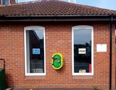 image of the defibrillator station at Catshill Baptist Church