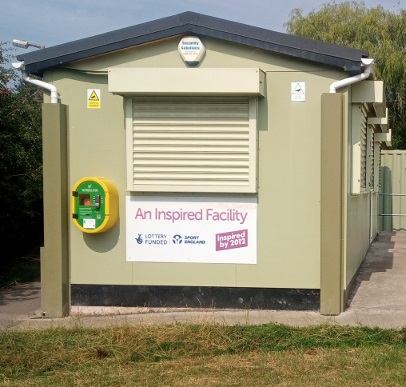 image of the defibrillator station at Catshill Meadow