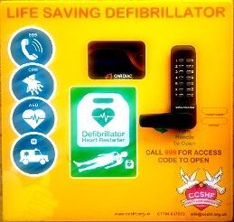 image of the defibrillator station at Sanders Park
