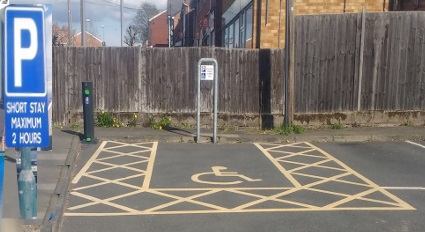 image of the disabled parking bay at Catshill car park