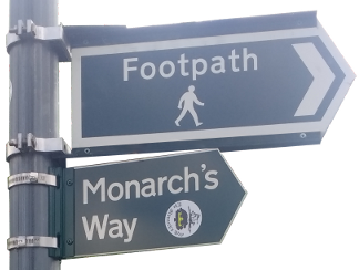 Monarchs way and footpath roadsigns