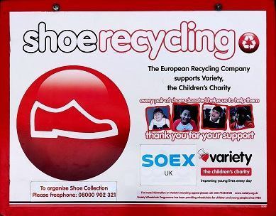 image of a SOEX shoe recycling poster