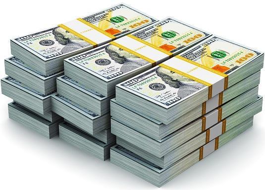 A wad of US 100 dollar notes