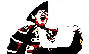 image of a town cryer reading a notice